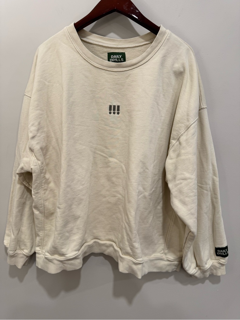 Daily Drills Limited Edition Birthday Oversized Crew Sweatshirt Sand Size XS/S